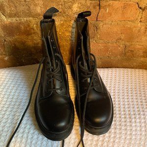 Doc Marten 1460 Mono Smooth Leather Lace Up Boots (Like New)
